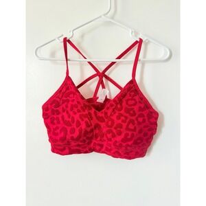 BALANCE ATHLETICA panther fire red velvet sports bra WOMENS XL